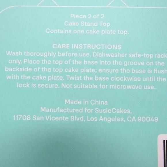 SusieCakes 2-Piece Melamine Cake Display Set - Picture 5 of 6